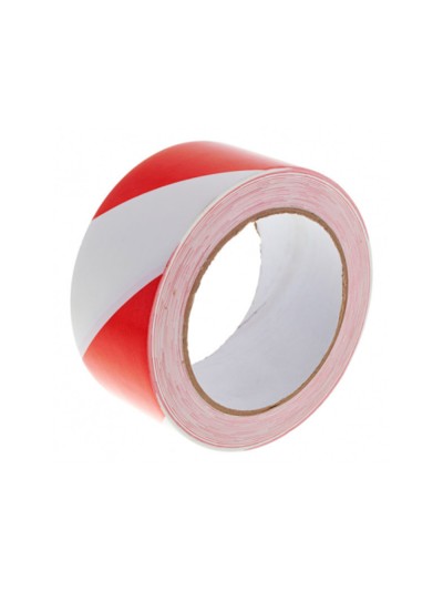 Cinta de señalizacion q-connect no adhesiva rojo y blanco 300 mt x 75 mm