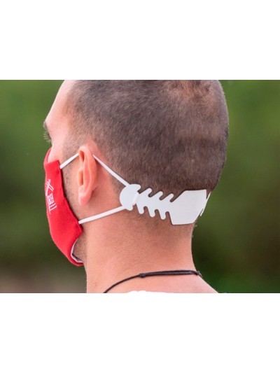 Ajustador salvaorejas mascarilla silicona flexible 3 posiciones ajuste color blanco 19,4x1,8 cm