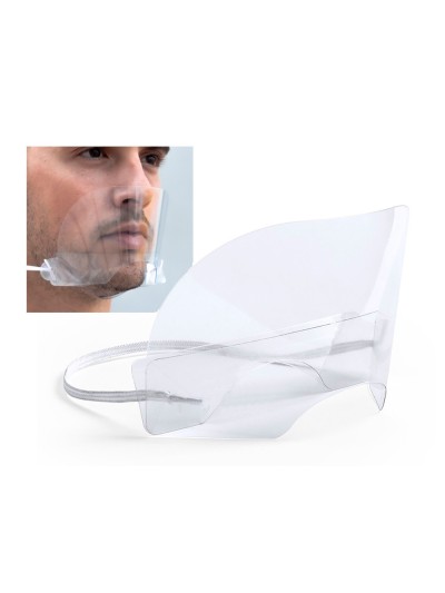 Pantalla protectora buconasal leiban con protector para barbilla material pet 17x8,5 cm