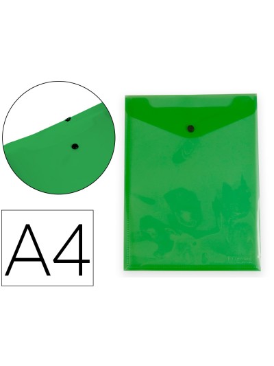 Carpeta liderpapel dossier broche polipropileno din a4 formato vertical con fuelle verde translucido