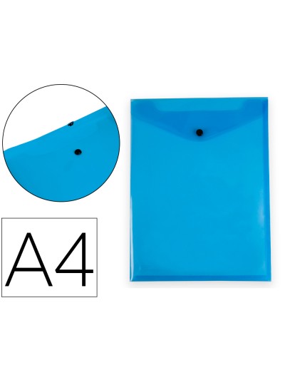 Carpeta liderpapel dossier broche polipropileno din a4 formato vertical con fuelle azul translucido