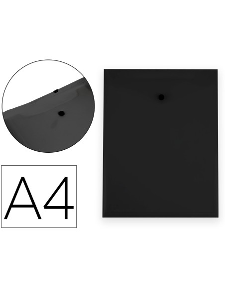 Carpeta liderpapel dossier broche polipropileno din a4 formato vertical con fuelle negro opaco