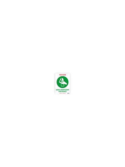 Señal adhesiva avery usar el desinfectante para las manos din a4 resistente a los rayos uv pack de 2 unidades