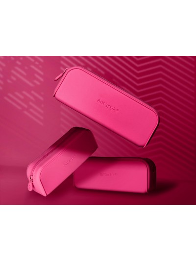 Estuche portatodo antartik prisma silicona soft rectangular 185x50x75 mm rosa fucsia