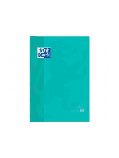 Recambio color 1 oxford din a4+ 80 hojas 90 gr cuadro 5 mm 4 taladros color ice mint