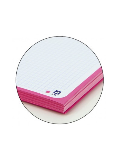 Recambio color 1 oxford din a4+ 80 hojas 90 gr cuadro 5 mm 4 taladros color fucsia