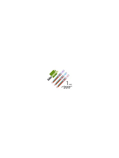 Boligrafo liderpapel 10 en 1 cuerpo transparente 10 colores 1 mm retractil