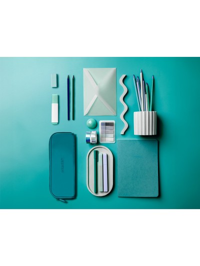 Estuche portatodo antartik prisma silicona soft rectangular 185x50x75 mm azul turquesa