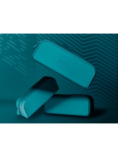 Estuche portatodo antartik prisma silicona soft rectangular 185x50x75 mm azul turquesa