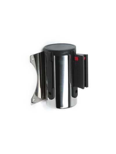 Cinta extensible de pared separadora retractil de 2 mt clips a ambos lados y clip de recepcion color negro