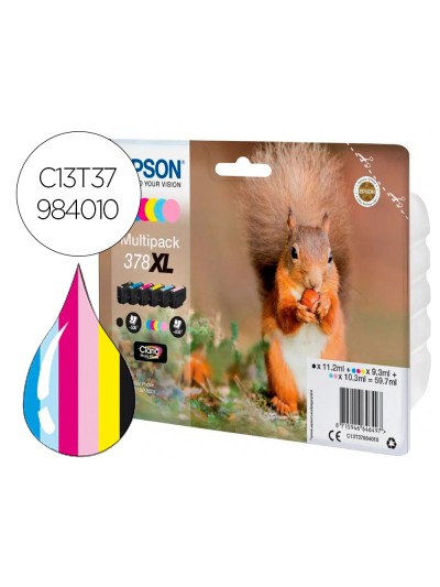 Ink-jet epson 378 xl expression home xp-8605 / 15000 / 8500 negro amarillo cian magenta cian claro