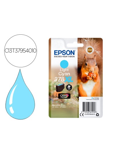 Ink-jet epson 378 xl expression home xp-8605 / 8606 / xp-15000 / xp-8500 / 8505 cian claro 830 pag