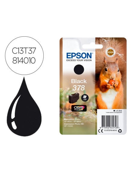 Ink-jet epson 378 expression home xp-8605 / 8606 / xp-15000 / xp-8500 / 8505 negro 240 pag