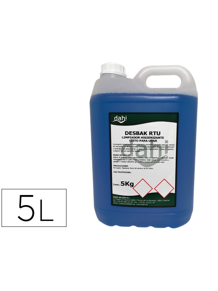 Limpiador bactericida dahi desbak azul garrafa 5 litros Limpiador bactericida dahi desbak azul garrafa 5 litros