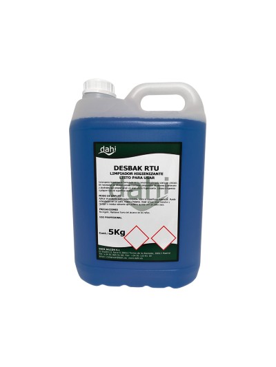 Limpiador bactericida dahi desbak azul garrafa 5 litros