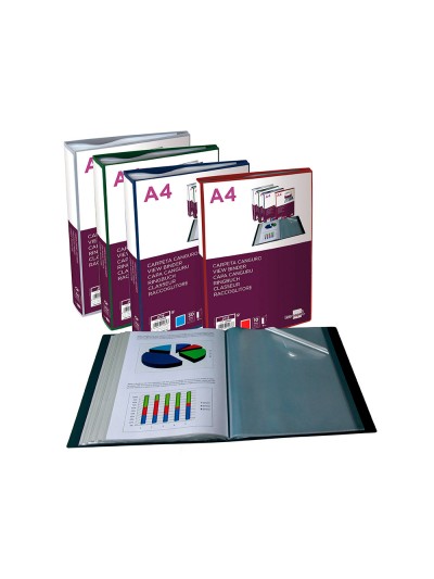 Carpeta liderpapel 80 fundas canguro pp din a4 verde translucido portada y lomo personalizable