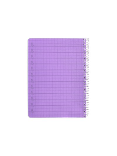 Cuaderno espiral liderpapel din a5 pautaguia tapa plastico 80h 90gr cuadro pautado 4 mm con margen color lila