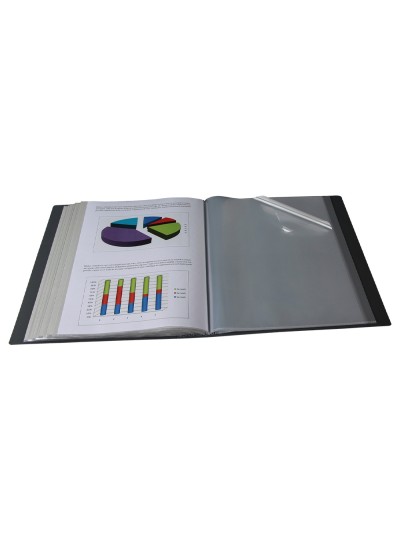 Carpeta liderpapel 80 fundas canguro pp din a4 negro opaco portada y lomo personalizable