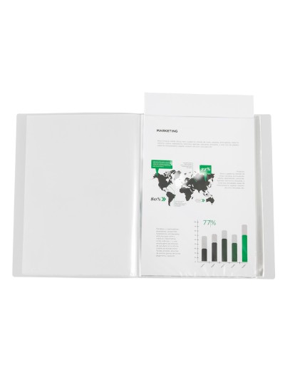 Carpeta liderpapel 60 fundas canguro pp din a4 transparenteportada y lomo personalizable
