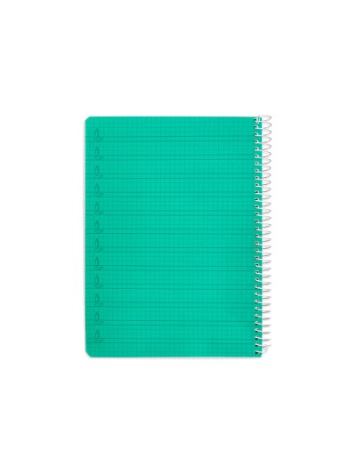 Cuaderno espiral liderpapel din a5 pautaguia tapa plastico 80h 90gr cuadro pautado 4mm con margen color verde