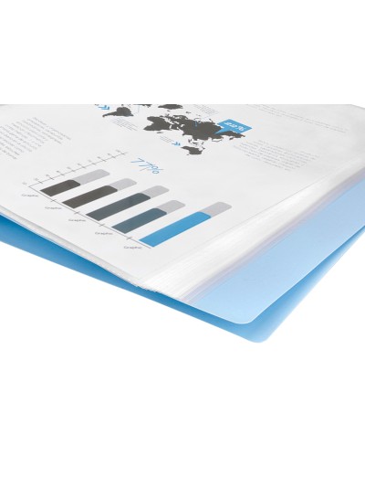 Carpeta liderpapel escaparate 80 fundas polipropileno din a4 celeste opaco