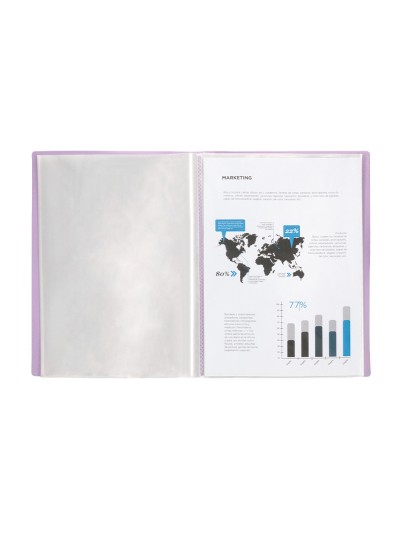 Carpeta liderpapel escaparate 80 fundas polipropileno din a4 lavanda opaco