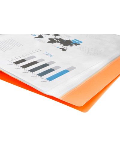 Carpeta liderpapel escaparate 80 fundas polipropileno din a4 naranja fluor opaco