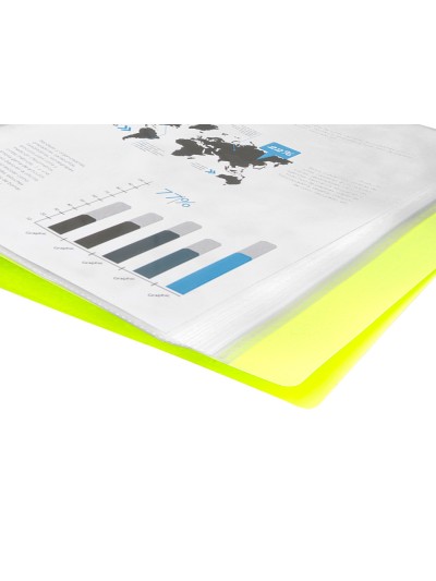 Carpeta liderpapel escaparate 80 fundas polipropileno din a4 amarillo fluor opaco
