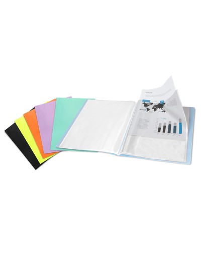 Carpeta liderpapel escaparate 80 fundas polipropileno din a4 amarillo fluor opaco