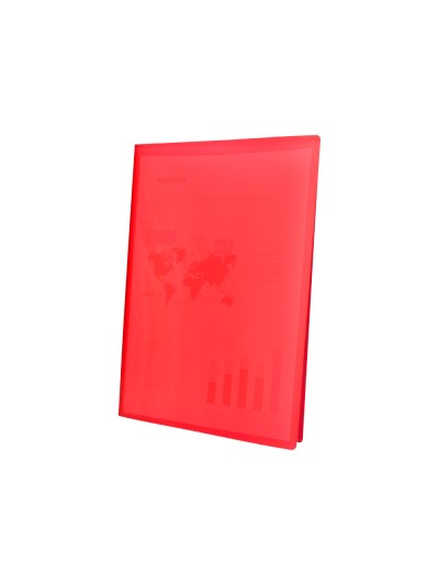 Carpeta liderpapel escaparate 80 fundas polipropileno din a4 rojo translucido