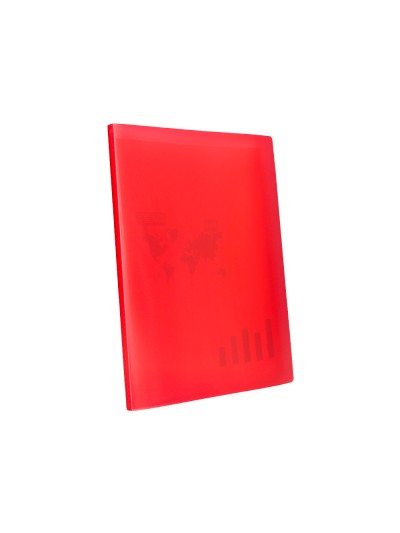 Carpeta liderpapel escaparate 80 fundas polipropileno din a4 rojo translucido