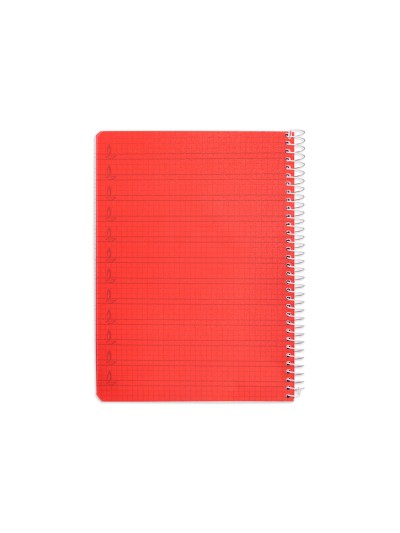 Cuaderno espiral liderpapel din a5 pautaguia tapa plastico 80h 90gr cuadro pautado 4mm con margen color rojo