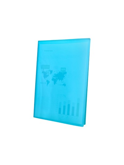 Carpeta liderpapel escaparate 80 fundas polipropileno din a4 azul translucido