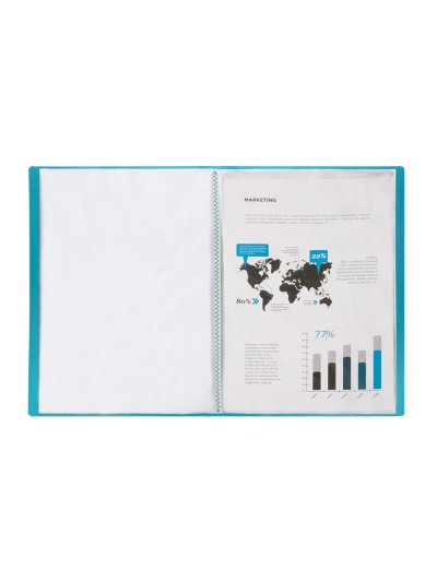 Carpeta liderpapel escaparate 80 fundas polipropileno din a4 azul translucido