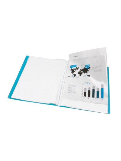 Carpeta liderpapel escaparate 80 fundas polipropileno din a4 azul translucido