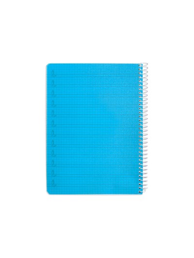 Cuaderno espiral liderpapel din a5 pautaguia tapa plastico 80h 90gr cuadro pautado 4mm con margen color azul
