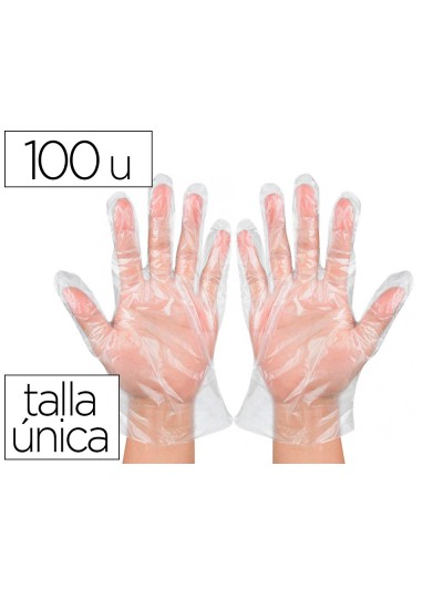 Guantes de plastico desechable para trabajos de corta duracion bolsa de 100 unidades talla unica