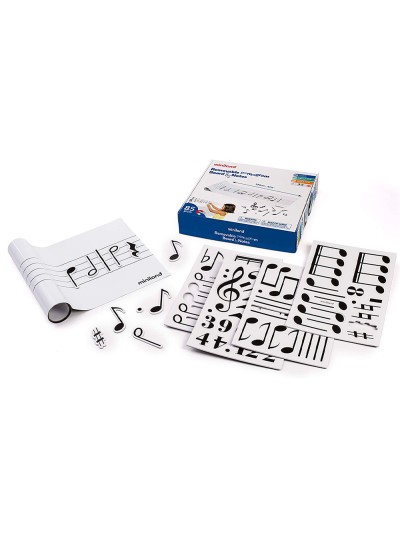 Juego miniland pizarra musical pautada con 85 figuras magneticas y 1 folleto