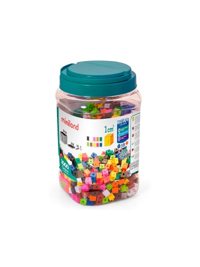 Juego miniland surtido de 1000 cubos de 1 cm para apoyar conceptos matematicos 125x215x125 mm