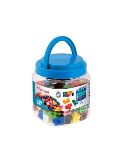 Juego miniland 100 cubos de 2 cm para juegos matematicos 125x150x125 mm