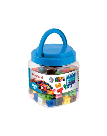 Juego miniland 100 cubos de 2 cm para juegos matematicos 125x150x125 mm