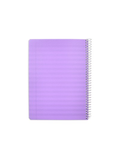 Cuaderno espiral liderpapel din a5 pautaguia tapa plastico 80h 90gr cuadro pautado 3 mm con margen color lila