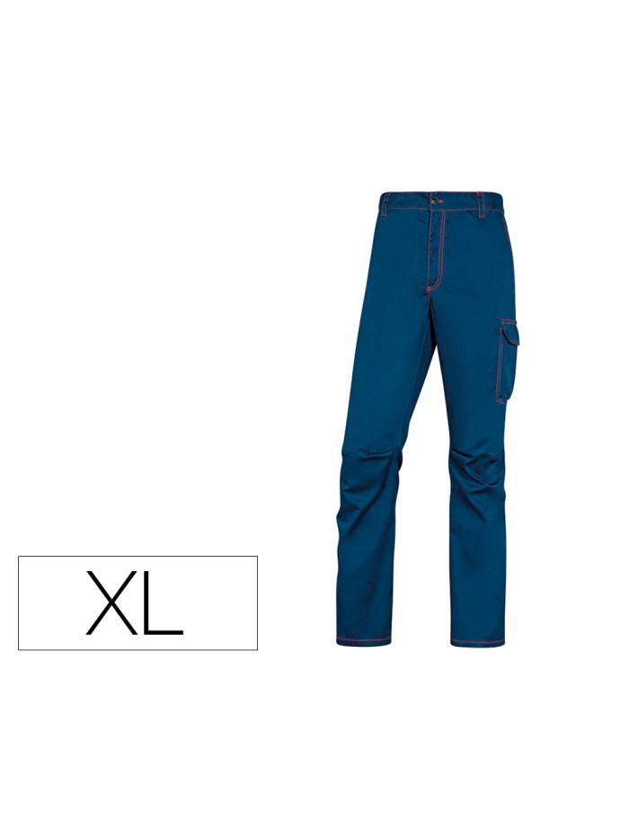 Pantalon de trabajo deltaplus cintura elastica 5 bolsillos color azul marino / naranja talla xl Pantalon de trabajo deltaplus cintura elastica 5 bolsillos color azul marino / naranja talla xl