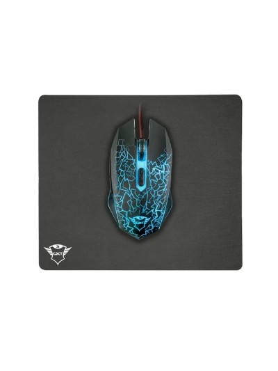 Pack alfombrilla + raton optico trust gaming gxt783 izza mouse & pad 2400 dpi 6 botones