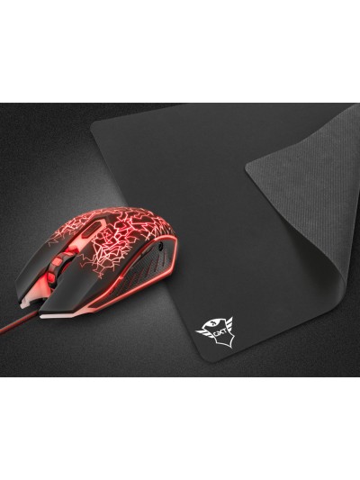 Pack alfombrilla + raton optico trust gaming gxt783 izza mouse & pad 2400 dpi 6 botones