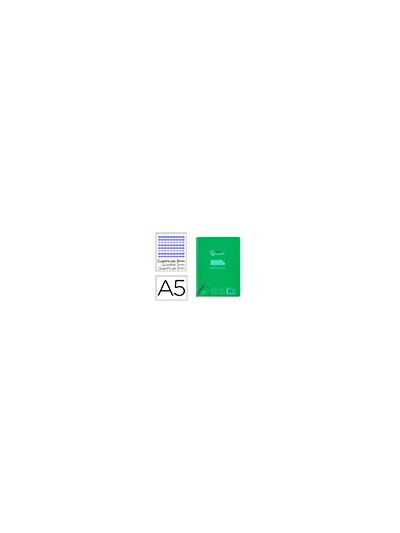 Cuaderno espiral liderpapel din a5 pautaguia tapa plastico 80h 90gr cuadro pautado 3 mm con margen color verde