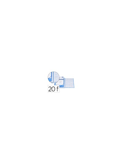 Carpeta pardo escaparate con espiral 20 fundas polipropileno con gomas personalizable color azul