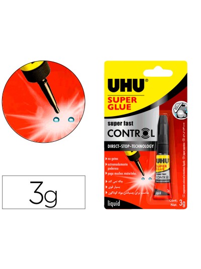 Pegamento uhu instantaneo control tecnologia stop 3 gr