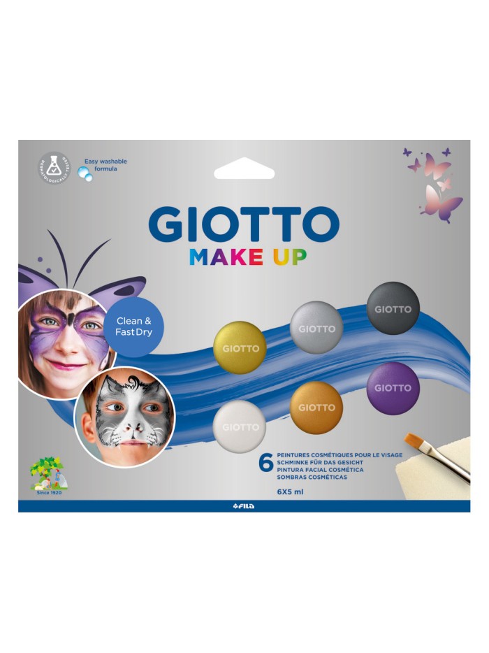 Set giotto make up pintura facial 6 botes 5 ml colores metalicos Set giotto make up pintura facial 6 botes 5 ml colores metalicos