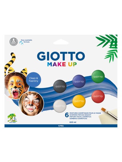 Set giotto make up pintura facial 6 botes 5 ml colores clasicos
